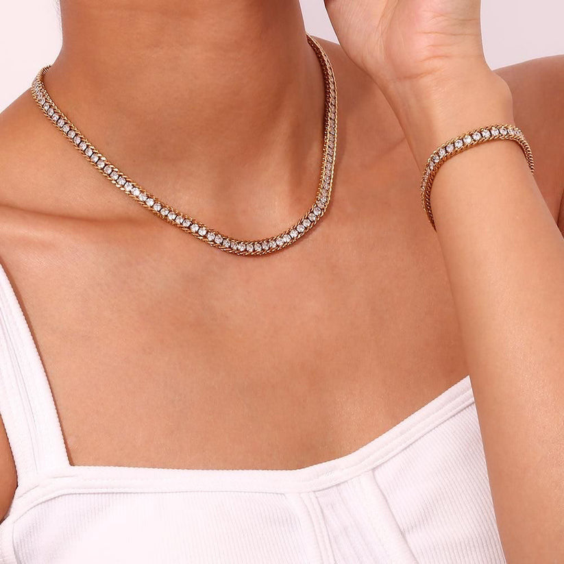 Rhinestone Chain Necklace