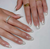 French Almond Shape 12pcs Nails Set