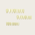 Golden Glittering Cat Eye 12 pcs Almond Shape Nails Set