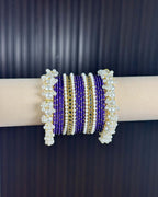 Purple Pearl Radiance Metal Bangle Set
