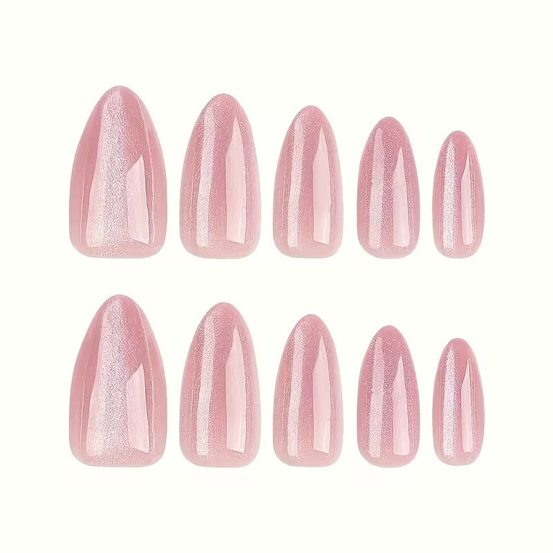 Nude Galaxy Almond Shape 12 pcs Nails Set