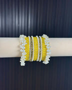 Buttery Yellow Pearl Radiance Metal Bangle Set