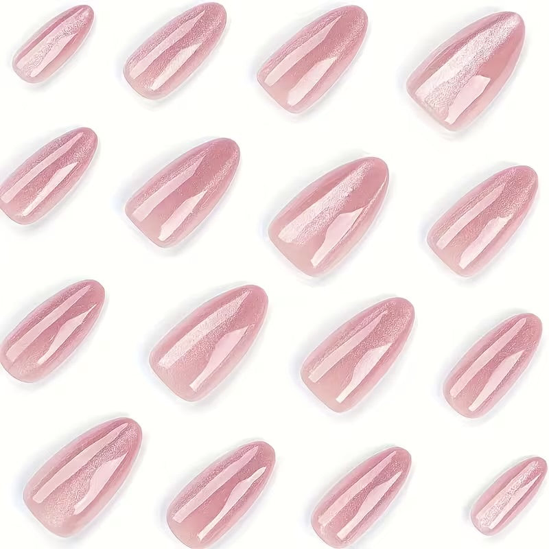 Nude Galaxy Almond Shape 12 pcs Nails Set