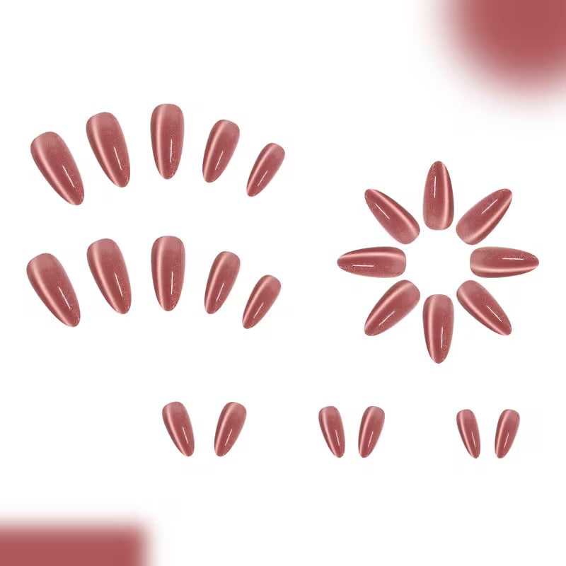 Blush Bloom Pink Almond Shape 12 pcs Nails Set