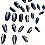 Black Cat Eye Almond Shape 12 pcs Nails Set
