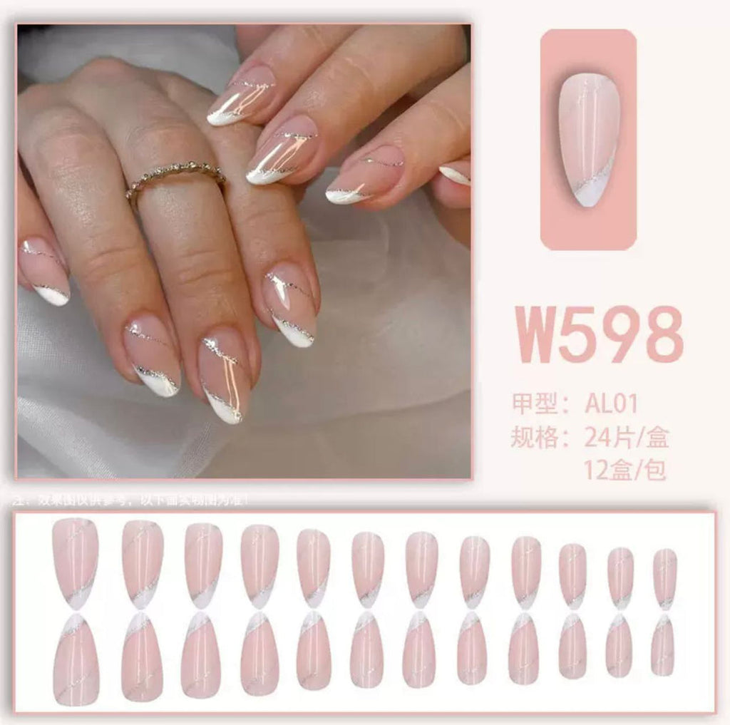 Nude Scarlet Glow 12Pcs Nails Set