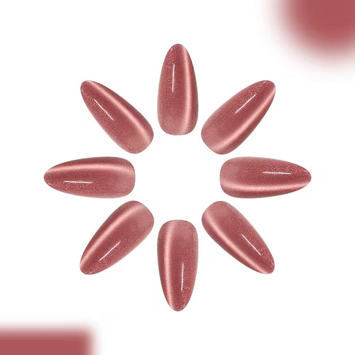 Blush Bloom Pink Almond Shape 12 pcs Nails Set