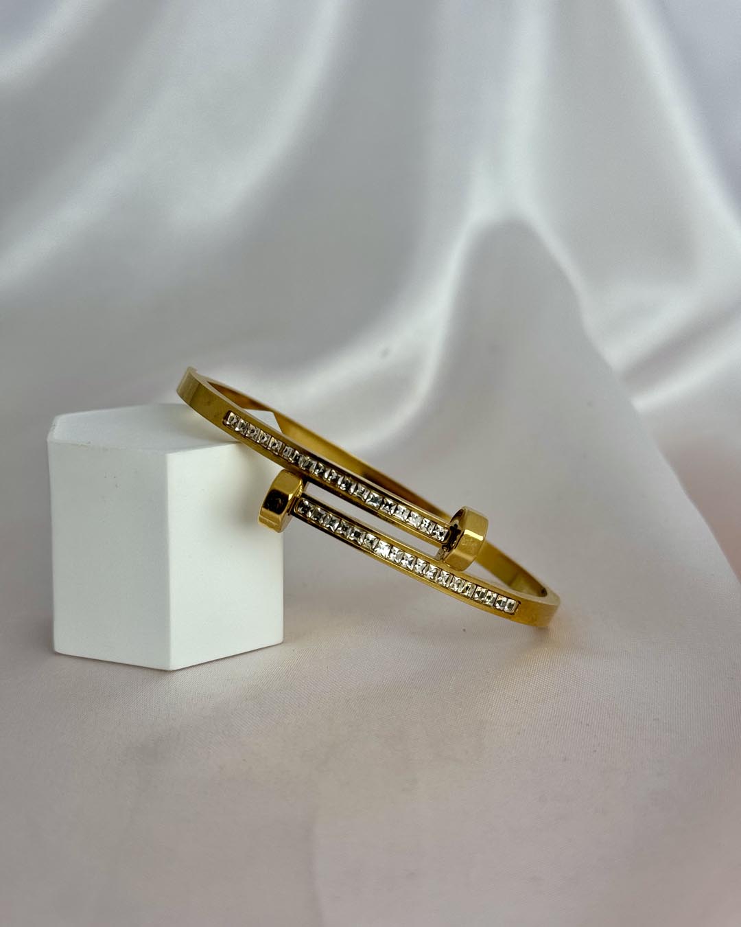 Luxe Crystal Nail Cuff Bracelet