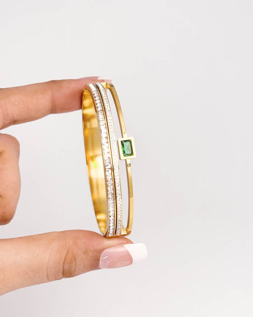 Green Rhinestone Bracelet