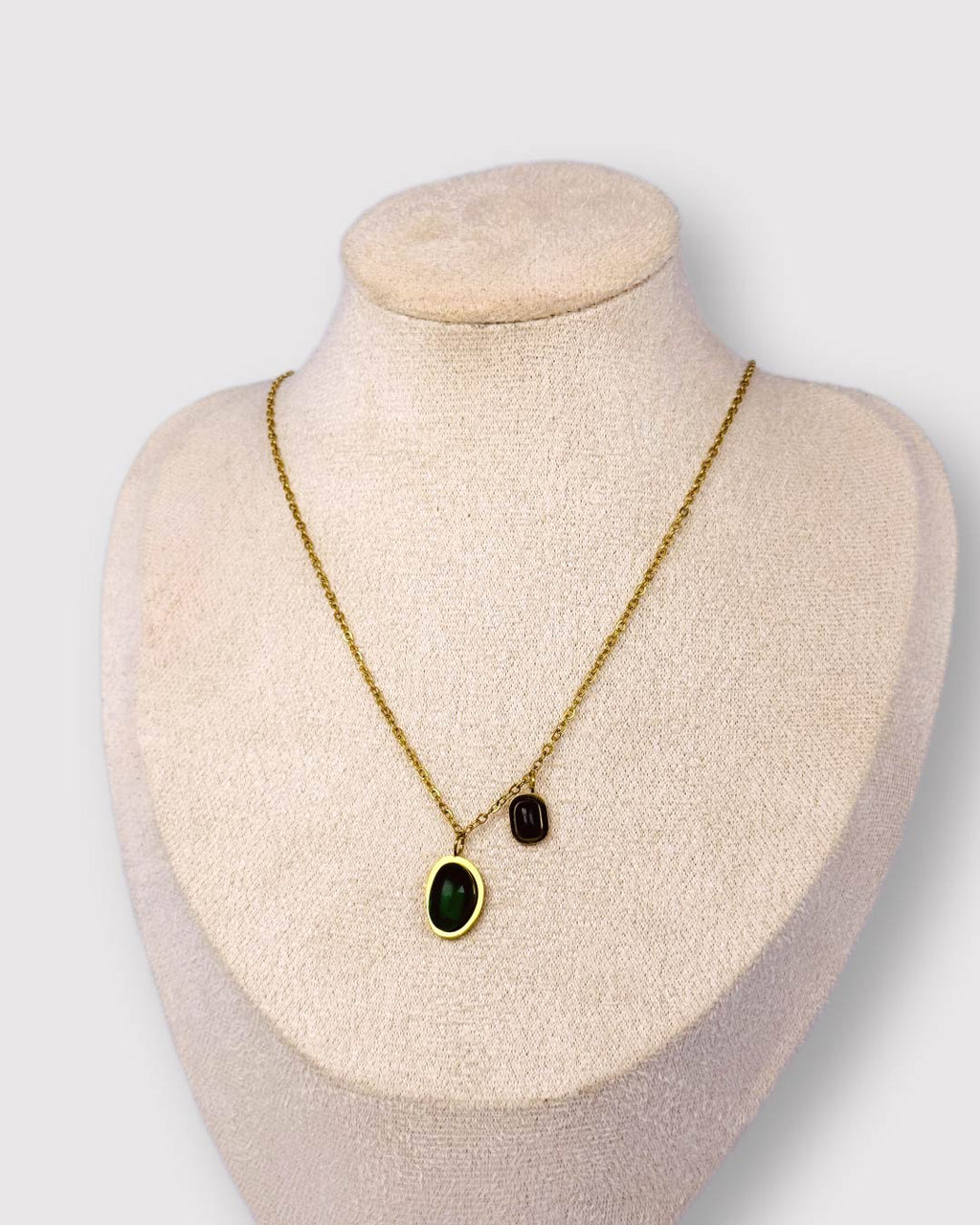Natural Green and Black Stone Pendant