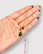 Natural Green and Black Stone Pendant