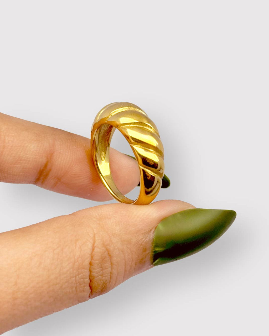 Croissant Dome Stainless steel Ring