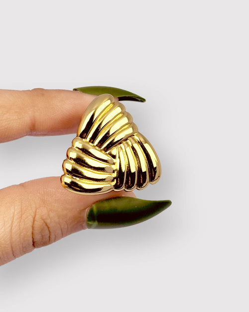 Adjustable textured Triangle Ring