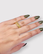 Stainless Steel Wave Band Ring