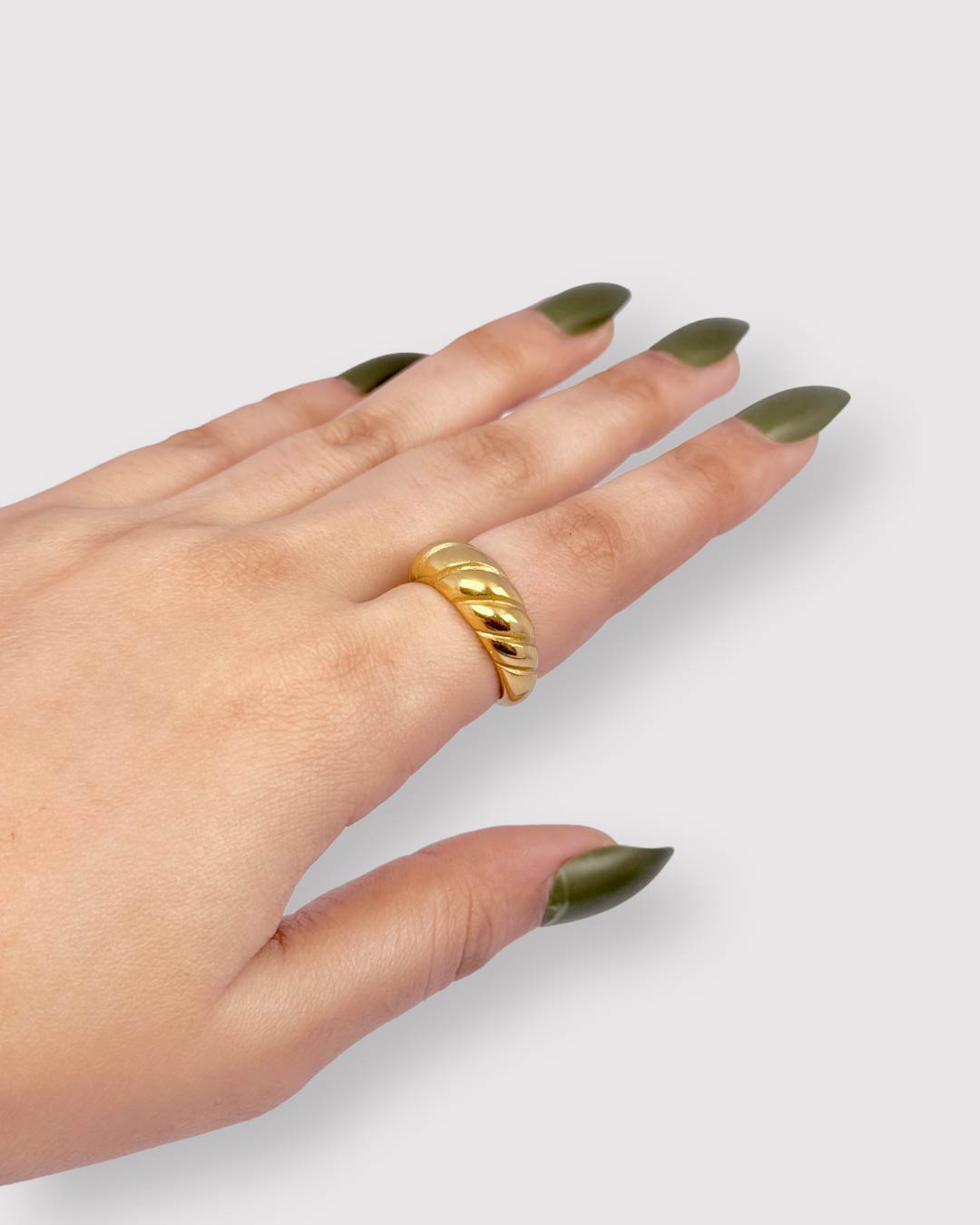 Croissant Dome Stainless steel Ring