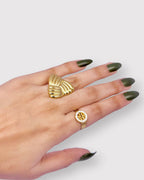 Adjustable textured Triangle Ring