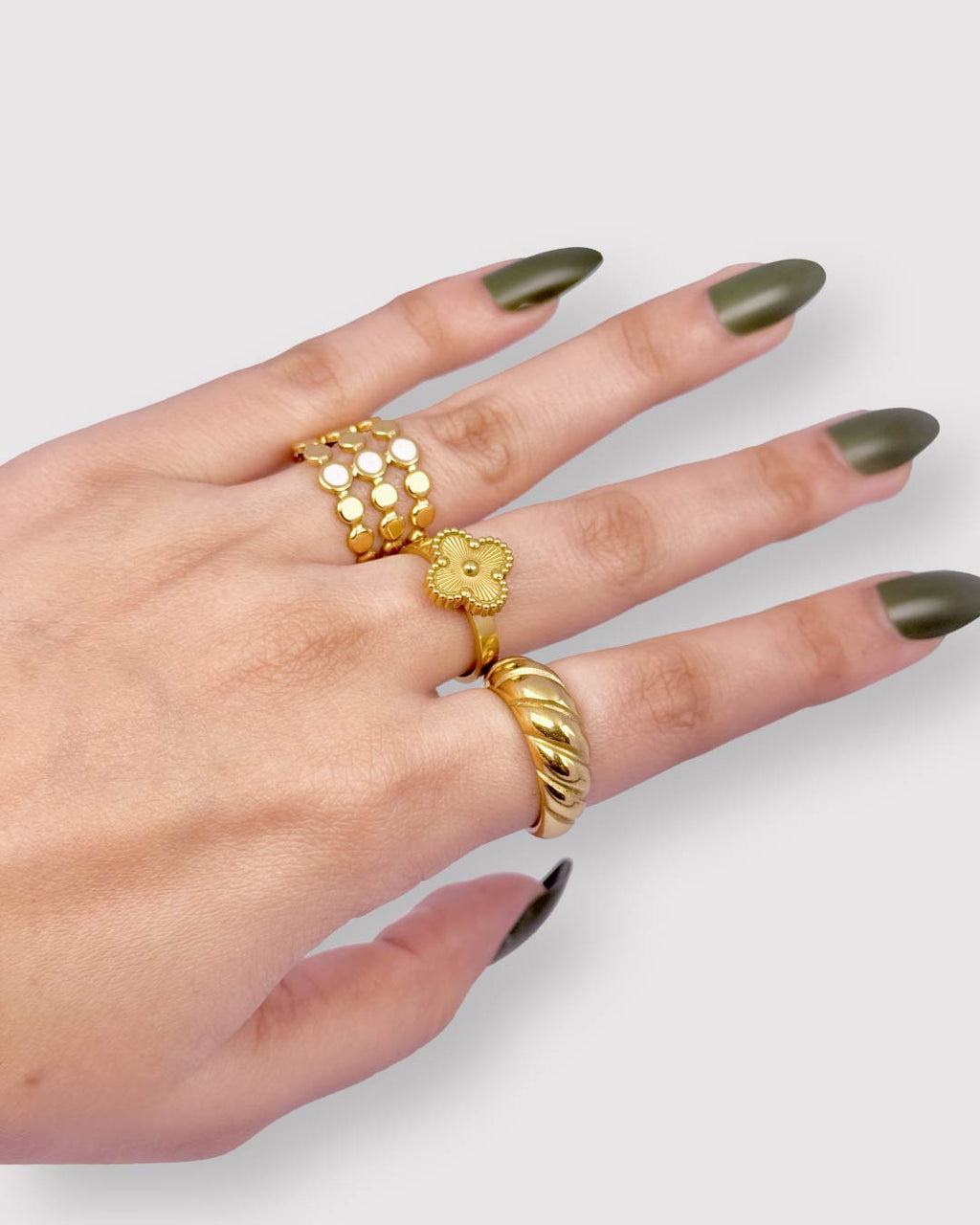 Croissant Dome Stainless steel Ring