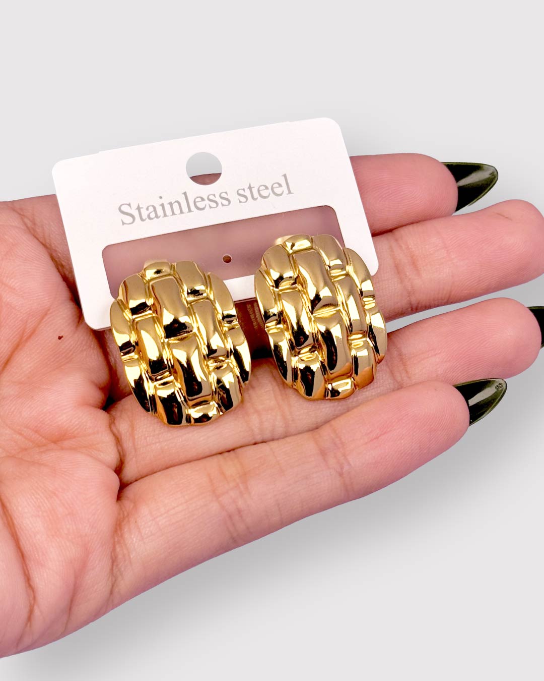 Wavy Brick Stud Earrings