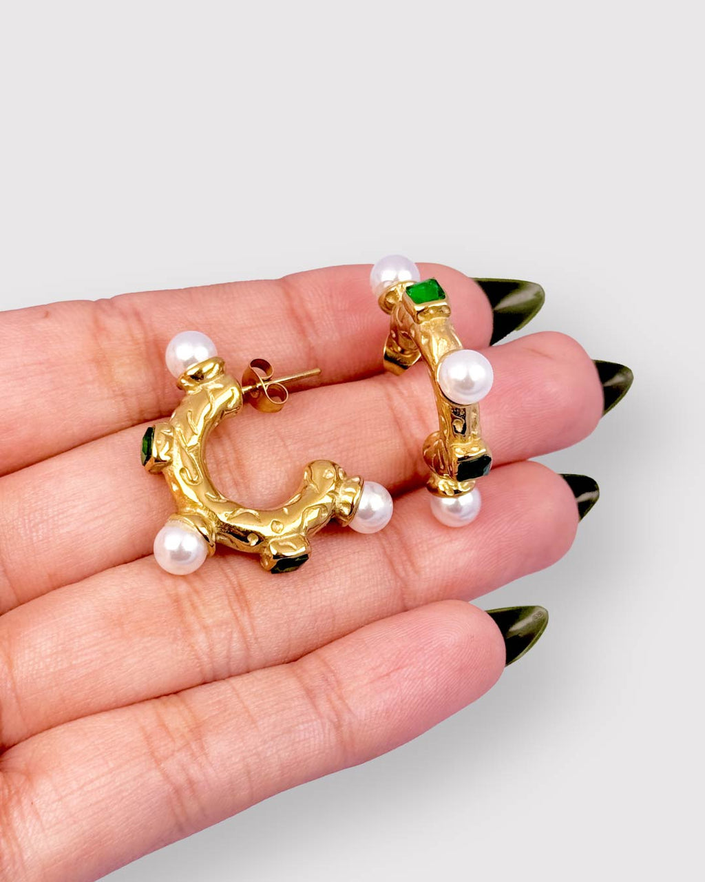 Emerald Heaven Hoops Earrings