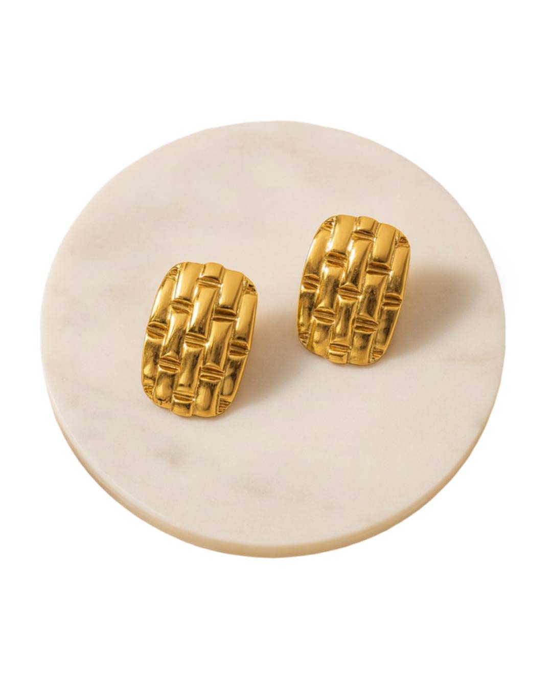 Wavy Brick Stud Earrings