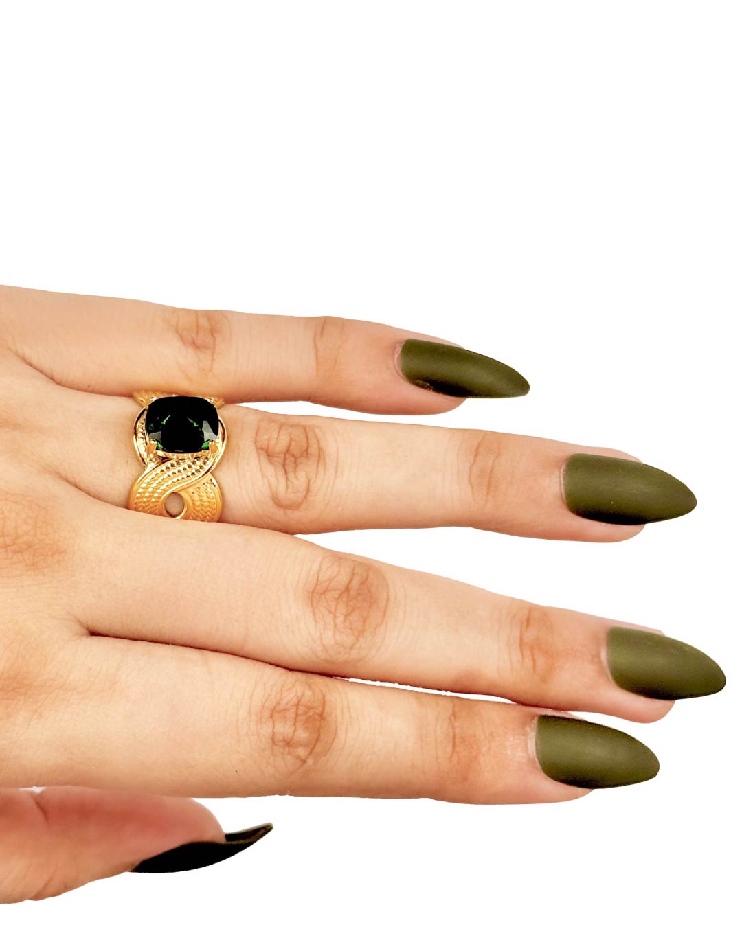 Emerald Adjustable Ring