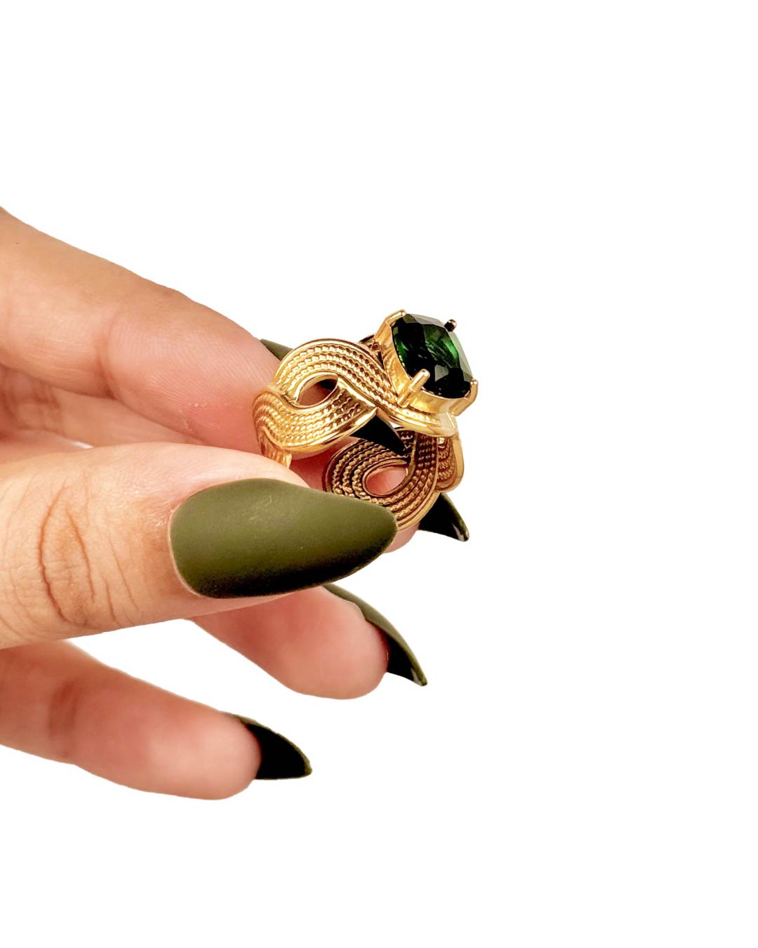 Emerald Adjustable Ring
