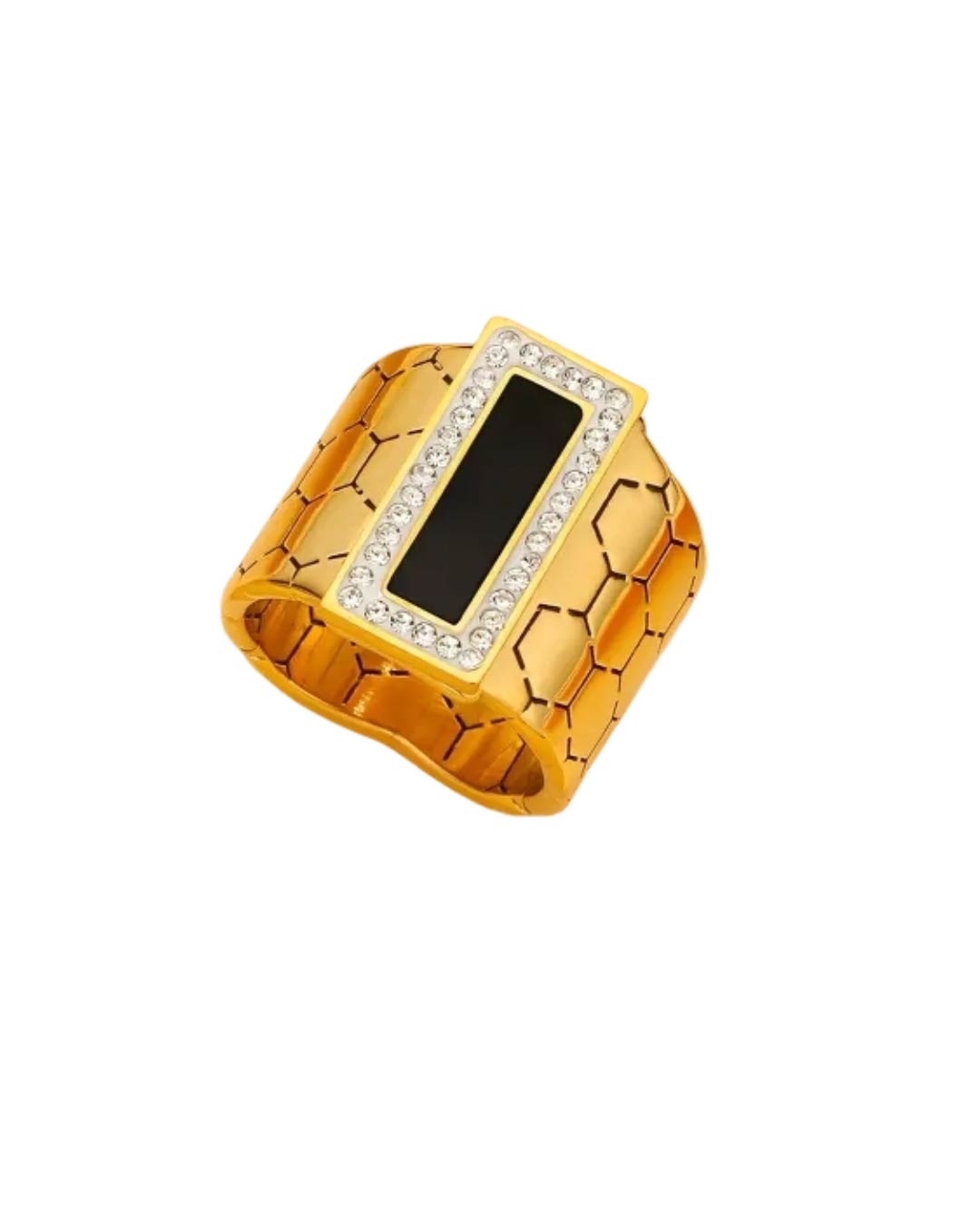 Elegant Adjustable Blackstone Ring