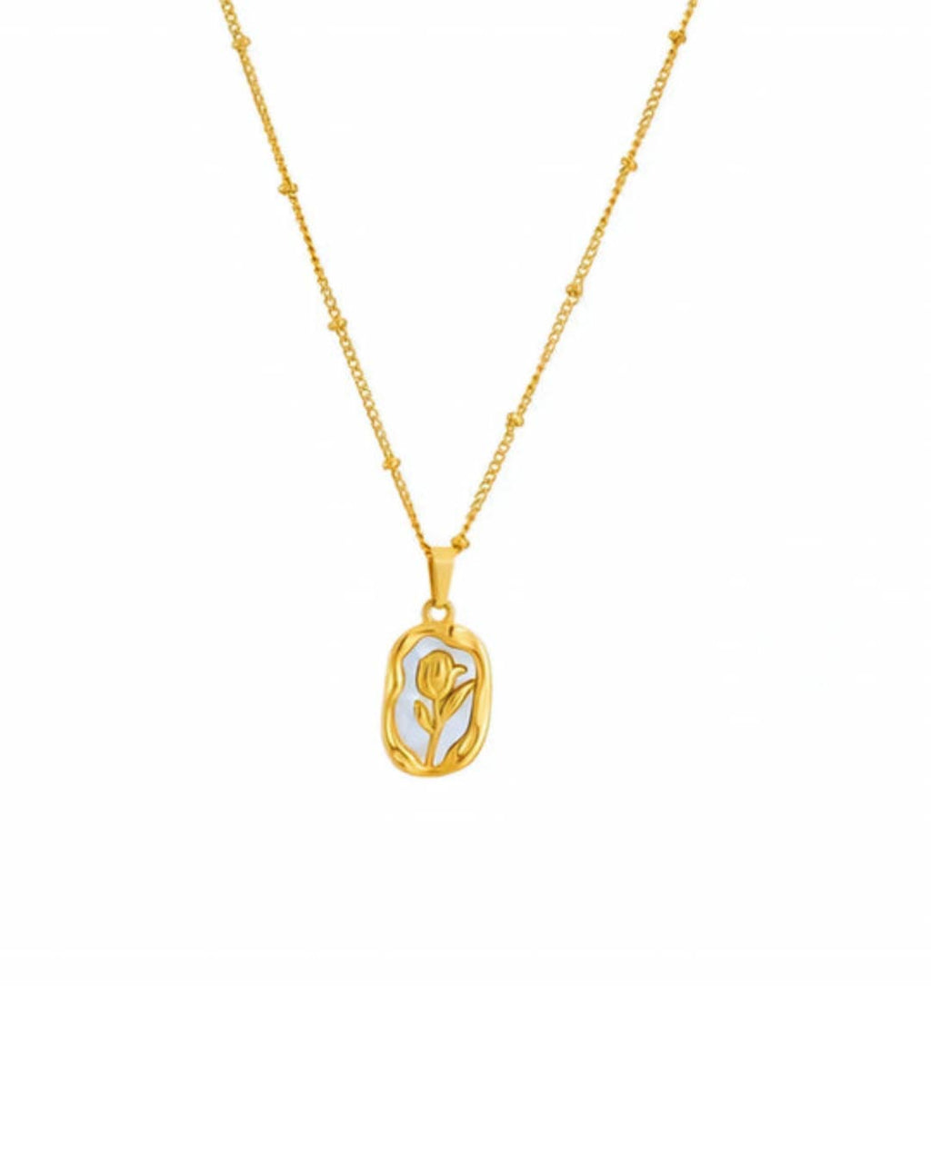 White Rose Gold Necklace
